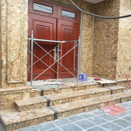 Đá ốp mặt tiền ĐOMT-Alaska gold 3 Ảnh đá ốp mặt tiền ĐOMT-Alaska gold