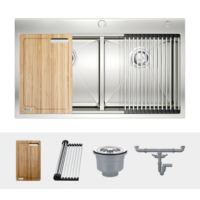 Ảnh chậu rửa bát inox 2 hố Konox KN8850TD Ảnh chậu rửa bát inox 2 hố Konox KN8850TD