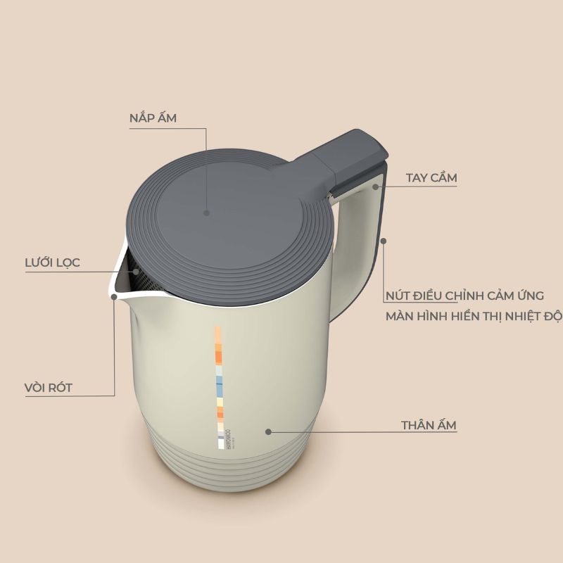 Chi tiết ấm siêu tốc Hawonkoo KEH-153-BE Chi tiết ấm siêu tốc Hawonkoo KEH-153-BE