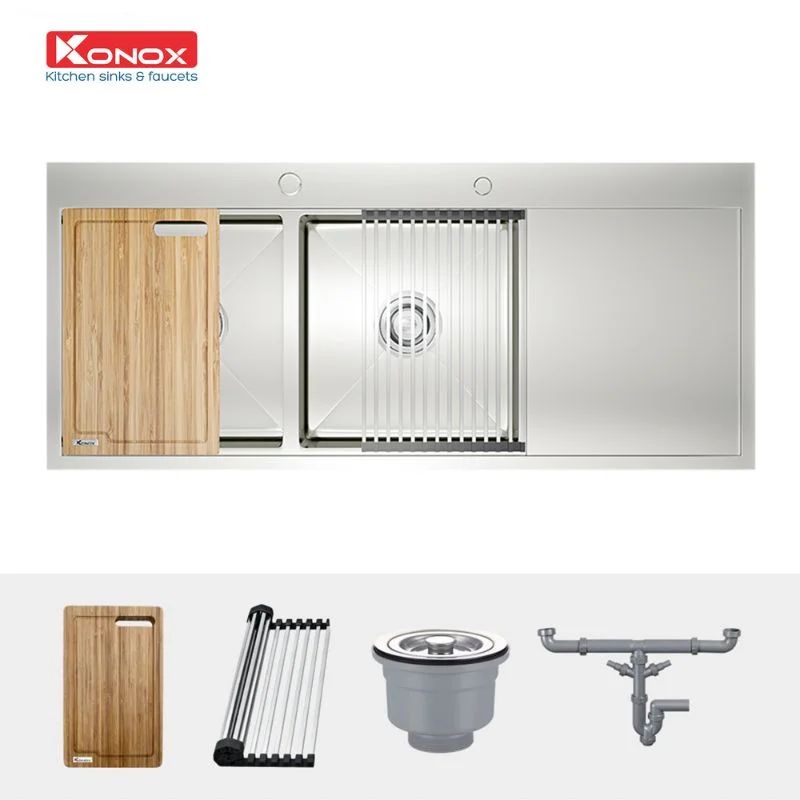 Chi tiết chậu rửa bát Konox Workstation – Topmount KN11650TD Bàn phải Chi tiết chậu rửa bát Konox Workstation – Topmount KN11650TD Bàn phải