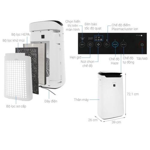 Máy tạo ion và lọc khí Sharp FP-J60E-W 3 Chi tiết máy tạo ion và lọc khí Sharp FP-J60E-W