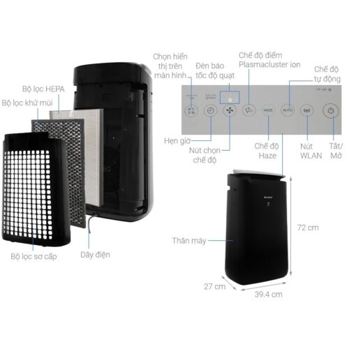 Máy tạo ion và lọc khí Sharp FP-J80EV-H 4 Chi tiết máy tạo ion và lọc khí Sharp FP-J80EV-H