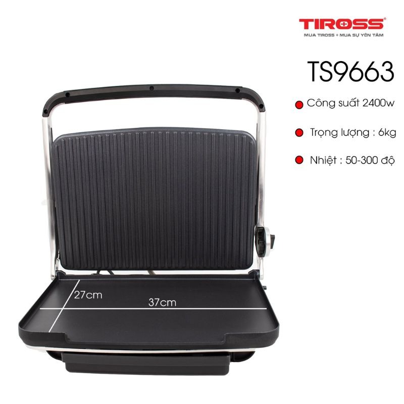 Hình ảnh lò nướng điện (kẹp nướng) đa năng Tiross TS9663 Hình ảnh lò nướng điện (kẹp nướng) đa năng Tiross TS9663