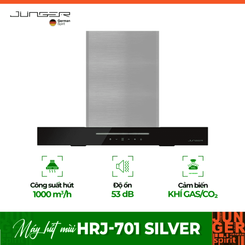 Máy hút mùi áp tường Junger HRJ-701 Silver