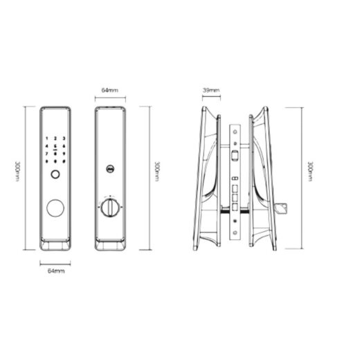 Khóa thông minh Avolock AL-81SRVT-B 3 Kích thước khóa thông minh Avolock AL-81SRVT-B