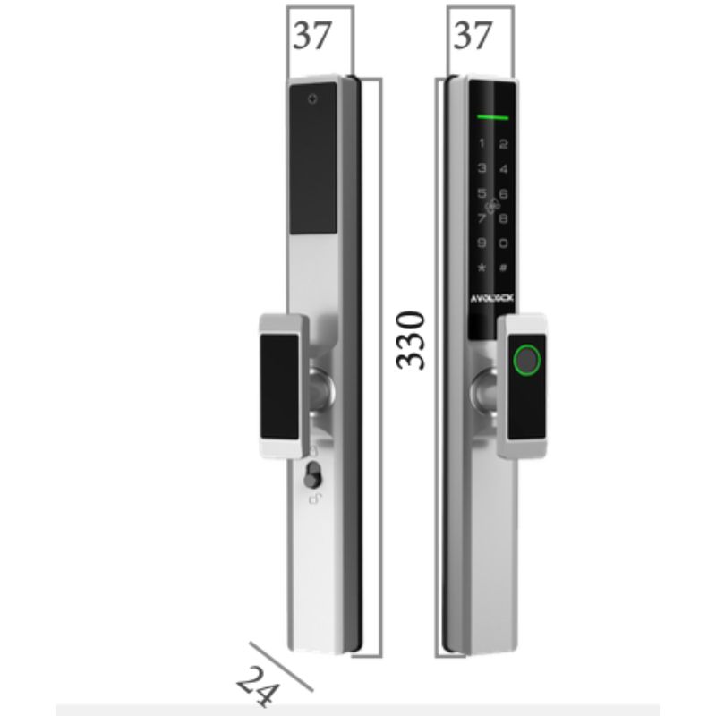 Kích thước khóa thông minh Avolock AN-384-G Kích thước khóa thông minh Avolock AN-384-G