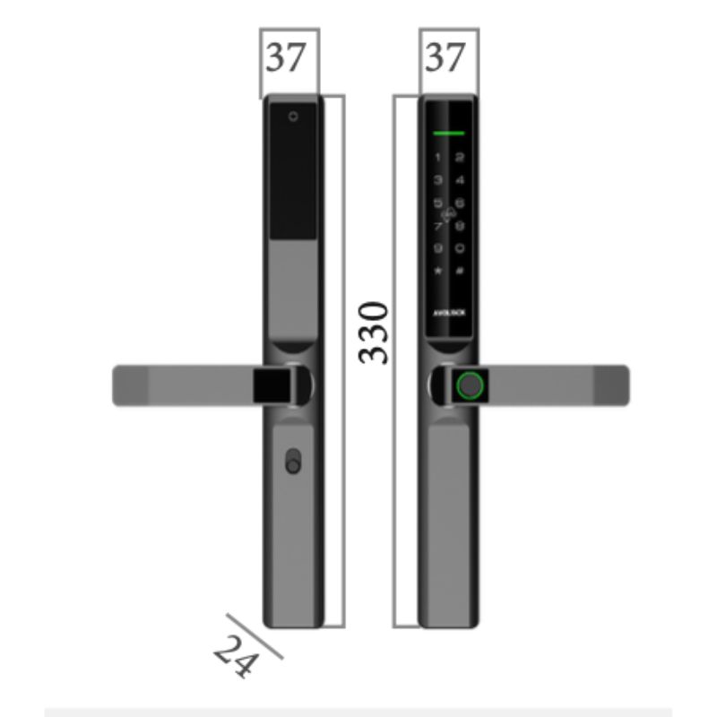 Kích thước khóa thông minh Avolock AN-393-B Kích thước khóa thông minh Avolock AN-393-B