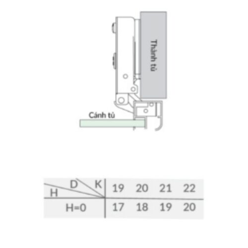 Bản lề thẳng lắp trùm ngoài Capella cho cửa nhôm GrandX XC.A107A 3 Kích thước bản lề thẳng lắp trùm ngoài Capella cho cửa nhôm GrandX XC.A107A