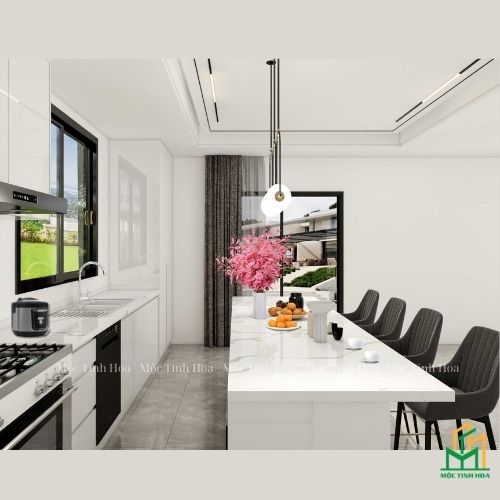 Ảnh mẫu tủ bếp nhựa cánh Laminate TBNL05 - Tủ bếp chữ L, hiện đại Ảnh mẫu tủ bếp nhựa cánh Laminate TBNL05 - Tủ bếp chữ L, hiện đại