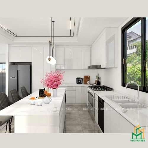 Hình ảnh mẫu tủ bếp nhựa cánh Laminate TBNL05 - Tủ bếp chữ L, hiện đại Hình ảnh mẫu tủ bếp nhựa cánh Laminate TBNL05 - Tủ bếp chữ L, hiện đại