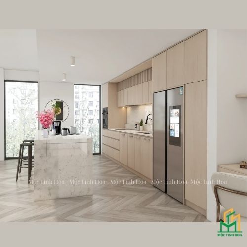 Hình ảnh mẫu tủ bếp nhựa cánh Melamine TBNM06 - Tủ bếp chữ i, hiện đại Hình ảnh mẫu tủ bếp nhựa cánh Melamine TBNM06 - Tủ bếp chữ i, hiện đại