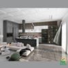 Mẫu tủ bếp nhựa cánh Melamine TBNM05 - Tủ bếp chữ L, hiện đại 2 Mẫu tủ bếp nhựa cánh Melamine TBNM05 - Tủ bếp chữ L, hiện đại