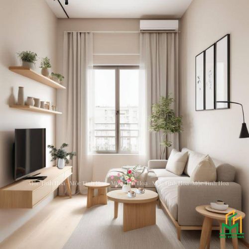 Phòng khách nhà phố nhỏ xinh