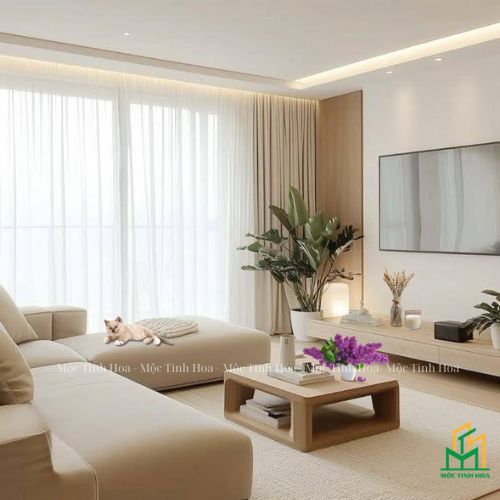 Phòng khách nhà phố hiện đại