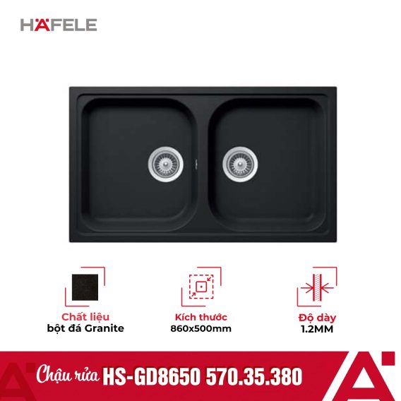 Chậu rửa bát Hafele Julius HS-GD8650 570.35.380