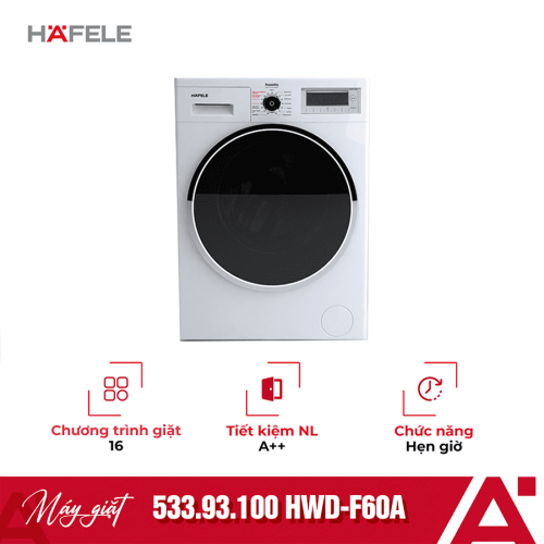 Máy giặt sấy kết hợp, 9kg/ 6kg Hafele HWD-F60A 533.93.100