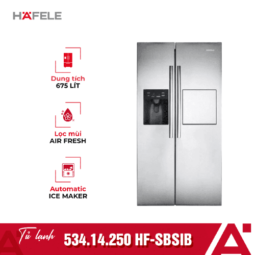 Tủ lạnh 2 cửa Hafele HF-SBSIB 534.14.250