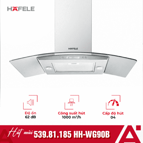 Máy hút khử mùi kính cong Hafele HH WG90B 539.81.185