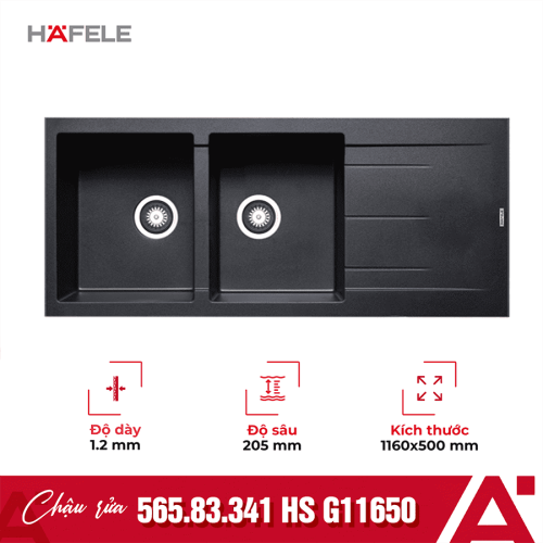Chậu rửa bát Hafele HS G11650 565.83.341