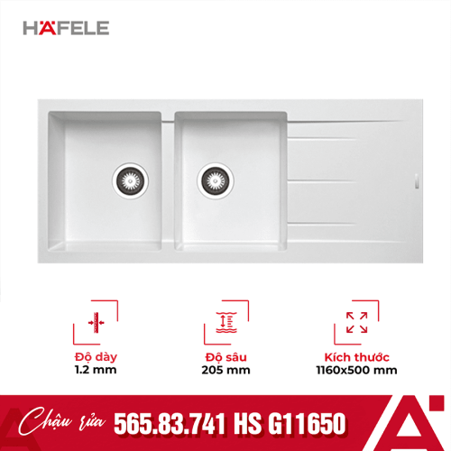 Chậu rửa bát Hafele HS G11650 565.83.741