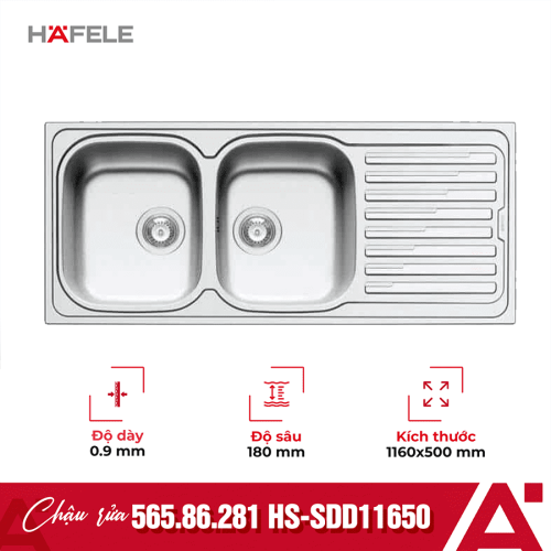 Chậu rửa bát Hafele HS-SDD11650 565.86.281