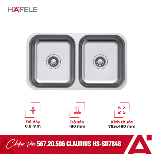 Chậu rửa bát Hafele Claudius HS-SD7848 567.20.506