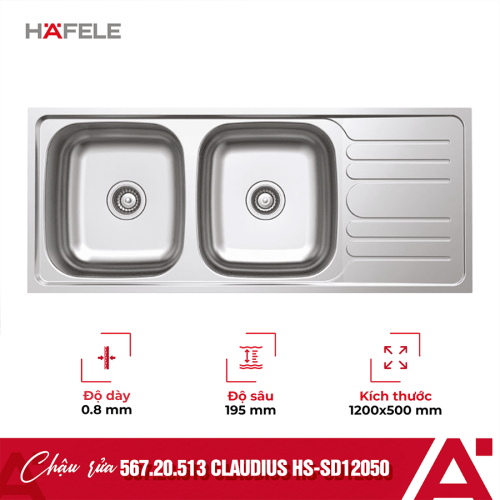 Chậu rửa bát Hafele Claudius HS-SD12050 567.20.513