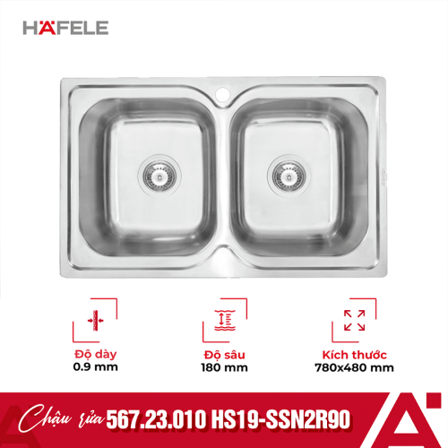 Chậu rửa bát Hafele HS19-SSN2R90 567.23.010