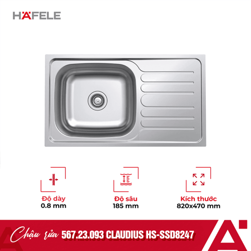 Chậu rửa bát Hafele Claudius HS-SSD8247 567.23.093