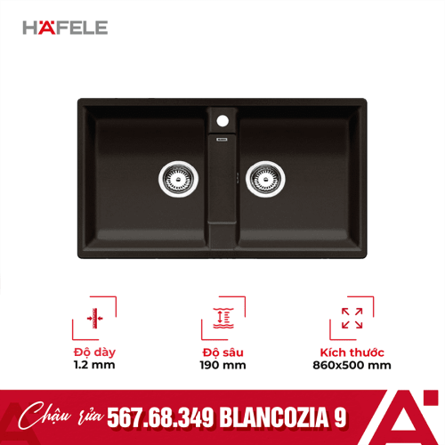 Chậu rửa bát đá Hafele Blancozia 9 567.68.349