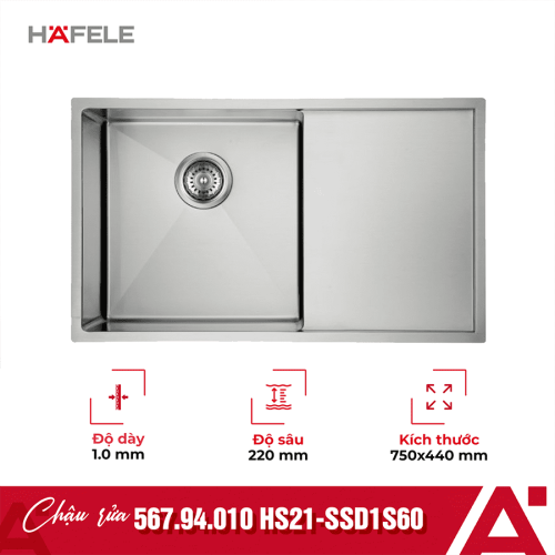 Chậu rửa bát Hafele HS21-SSD1S60 567.94.010