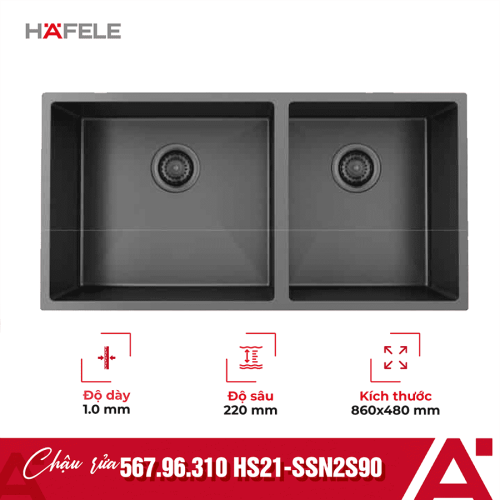 Chậu rửa bát Hafele HS21-SSN2S90 567.96.310