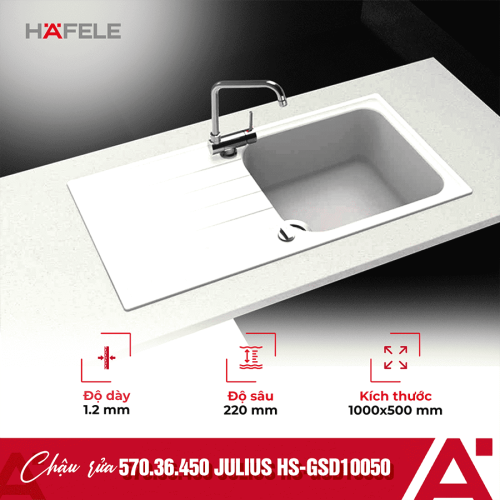 Chậu rửa bát Hafele Julius HS-GSD10050 570.36.450