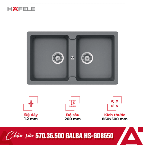 Chậu rửa bát Hafele Galba HS-GD8650 570.36.500