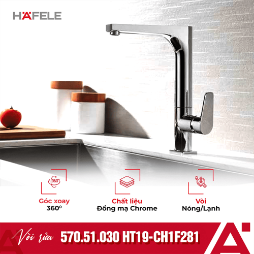 Vòi rửa bát inox Hafele HT19-CH1F281 570.51.030