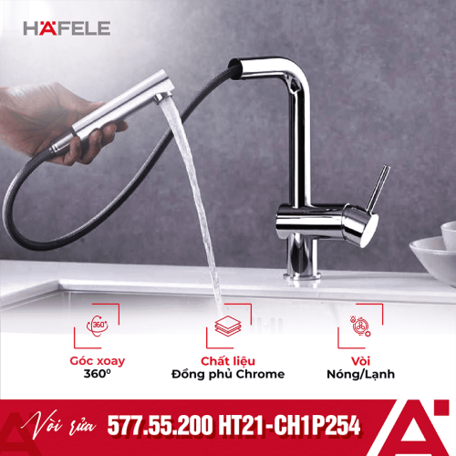 Vòi rửa bát Hafele HT21-CH1P254 577.55.200
