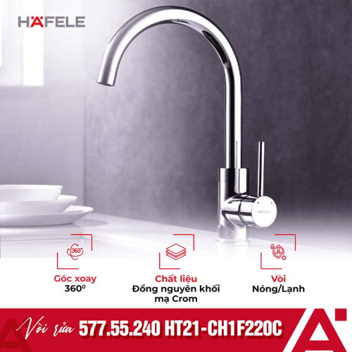 Vòi rửa bát Hafele HT21-CH1F220C 577.55.240