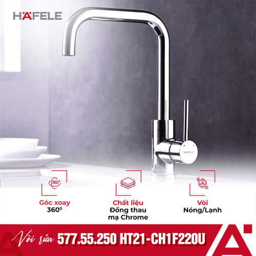 Vòi rửa bát Hafele HT21-CH1F220U 577.55.250