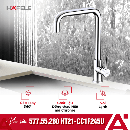 Vòi rửa bát Hafele HT21-CC1F245U 577.55.260