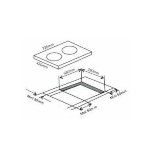 Kích thước của bếp từ đôi kết hợp hồng ngoại Hafele HC-M772C 536.61.565