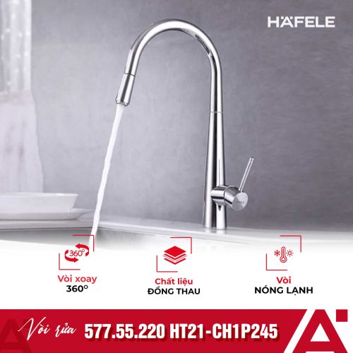 Vòi rửa bát Hafele HT21-CH1P245 577.55.220