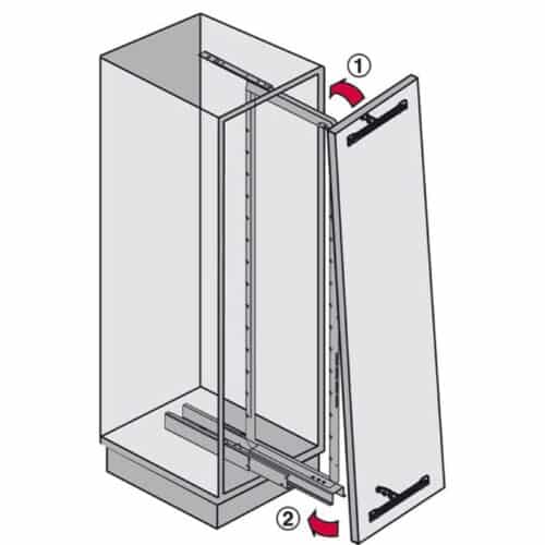 Lắp đặt bộ rổ kéo lớn Milan Hafele 548.93.133