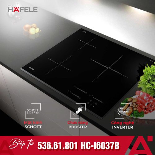 Bếp từ Hafele 3 vùng nấu HC-I6037B 536.61.801 lắp âm