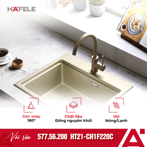 Vòi rửa bát nóng lạnh Hafele Essence HT21-CH1F220C 577.56.200