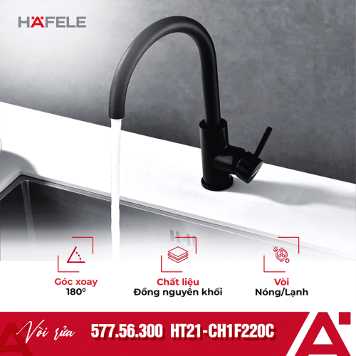 Vòi rửa bát nóng lạnh Hafele Essence HT21-CH1F220C 577.56.300