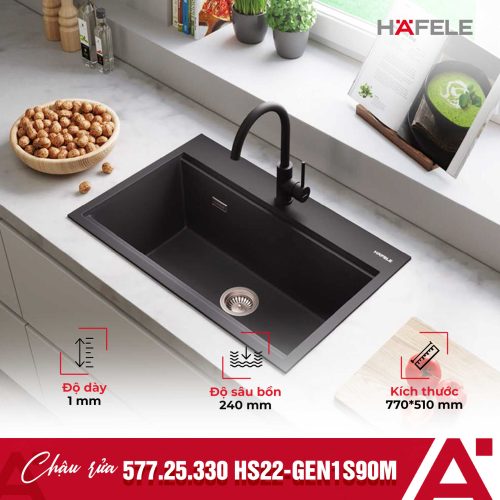 Chậu rửa bát đá 1 hố Hafele Essence HS22-GEN1S90M 577.25.530