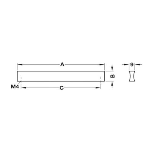 Kích thước tay nắm nhôm 220 mm Hafele 107.24.904