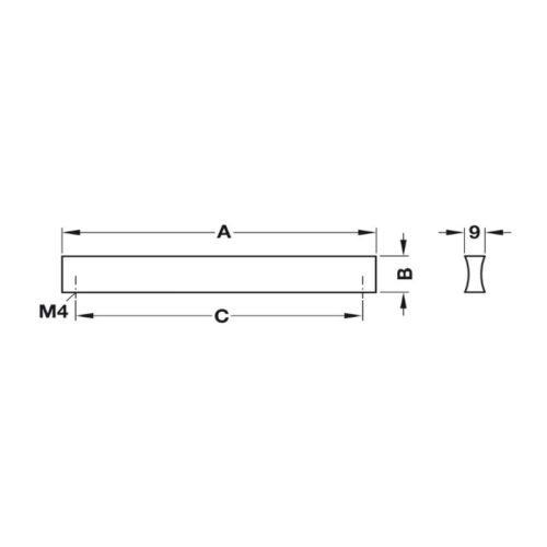 Kích thước tay nắm nhôm 76mm Hafele 155.01.111