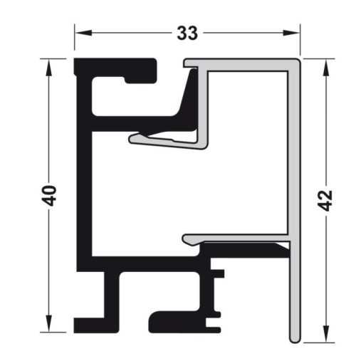 Kích thước thanh nhôm gắn tường dài 900mm Hafele 521.00.009