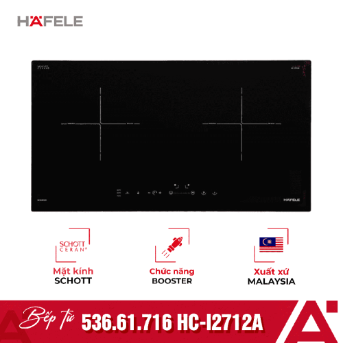 Bếp từ đôi Hafele HC-I2712A 536.61.716 lắp âm